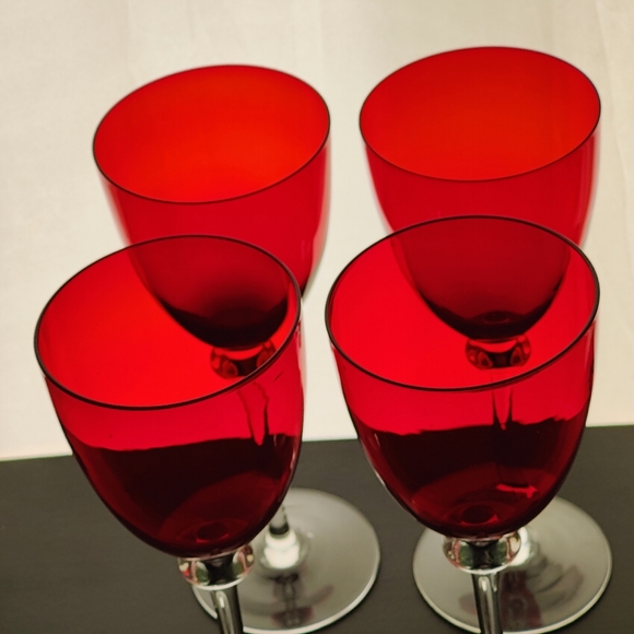 4 red 🍒♥️ crystal wine goblets | Mikasa | pattern MIC 157 - Picture 4 of 14